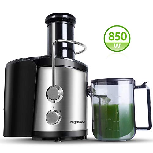 Aigostar MyFrappe Black 30IMX - 850W Licuadora semiprofesional para frutas y verduras con dos velocidades, jarra de 1,25 litros. Cuerpo de acero inoxidable de tipo 304 y libre BPA. Diseño exclusivo.