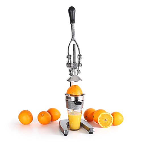 oneConcept EcoJuicer XXL • exprimidor de zumo • exprimidor de cítricos • juguera a palanca • exprimido potente • acero inoxidable • apto para lavavajillas • incluye colador y campana • plata