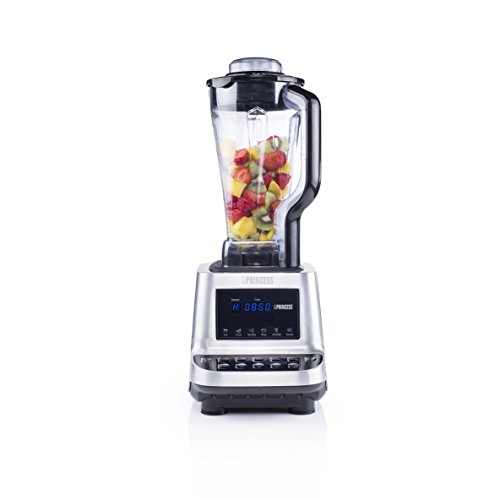 Princess 219000 Batidora Healthy Turbo 01.219000.01.001 1600 W, 2 litros, Aluminio, 10 Velocidades, Negro, Acero inoxidable, Transparente