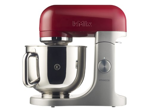 Kenwood kMix KMX51 - Robot de cocina, 500 W, capacidad de 5 l, 6 velocidades, 3 herramientas, color plateado y rojo burdeos