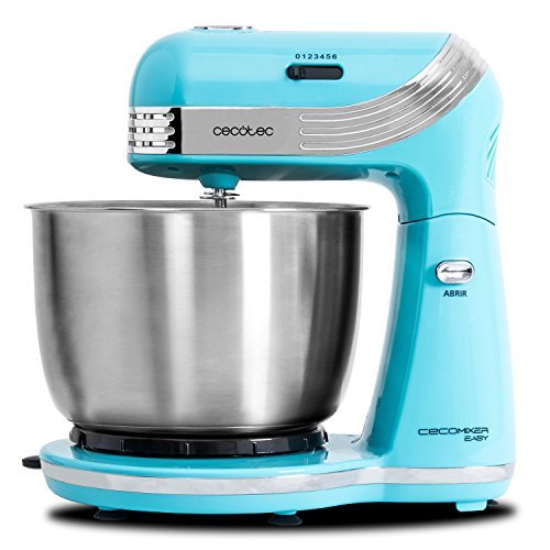 Cecotec Batidora Amasadora Cecomixer Easy. Movimiento Orbital, Bol de Acero de 3 Litros, 5 Funciones y 6 Velocidades