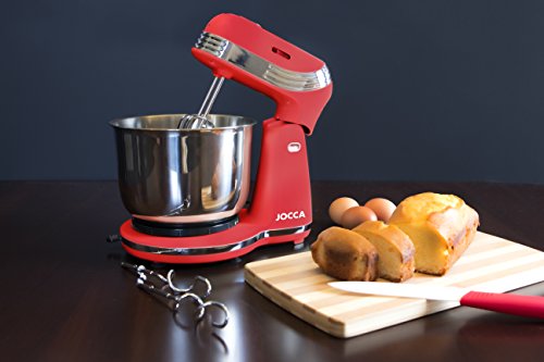 Jocca 5516 Batidora Amasadora, 250 W, 1.8 litros, Acero Inoxidable, 6 Velocidades, Rojo