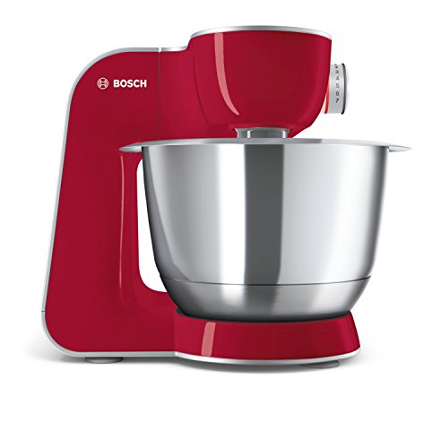 Bosch MUM58720 CreationLine - Robot de cocina (1000 W, acero inoxidable), 7 accesorios, color rojo