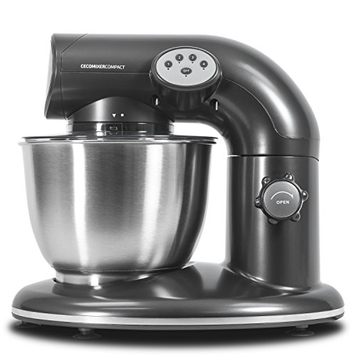Cecotec Batidora Amasadora Cecomixer Compact. Movimiento planetario, Bol de Acero de 5,6l, Gran Potencia, Báscula de Cristal Fundido con Precisión de 1g