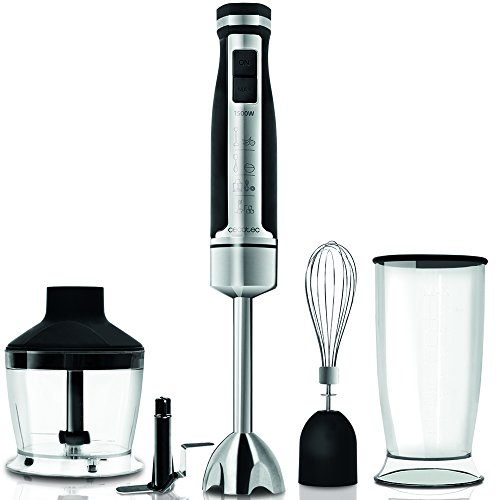 Cecotec PowerGear 1500 Pro - Batidora de Mano, Acero Inoxidable/Silicona Softtouch
