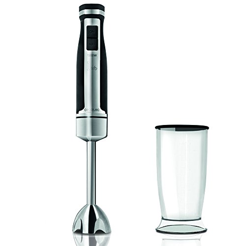 Cecotec PowerGear Batidora de mano con X-Blades: cuchilla de 4 hojas con recubrimiento de Titanio y campana antisalpicaduras, incluye vaso con tapa, 1500 W, 21 velocidades y Turbo