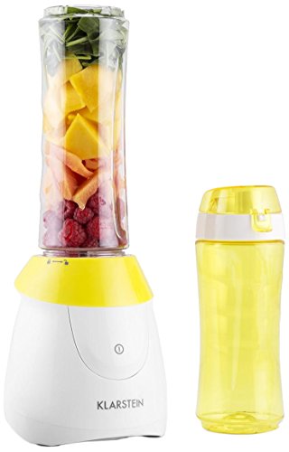 Klarstein Paradise City Batidora de vaso (300W potencia, Tritán Libre de BPA , 2 recipientes apto lavavajillas, cuchillas acero inoxidable, dimensiones compactas, base con ventosa, ideal batidos sopas, mezclas, amarillo blanco) Klarstein Paradise City Batidora de vaso (300W potencia, Tritán Libre de BPA , 2 recipientes apto lavavajillas, cuchillas acero inoxidable, dimensiones compactas, base con ventosa, ideal batidos sopas, mezclas, amarillo blanco)