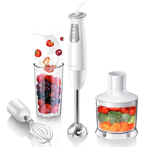 Aigostar Stirring Set White 30IMY - 4 en 1 Set de batidora de mano con picadora y varilla mezcladora. (400W, cuchillas en acero inoxidable, sistema antisalpicaduras, accesorios). Diseño exclusivo. Aigostar Stirring Set White 30IMY - 4 en 1 Set de batidora de mano con picadora y varilla mezcladora. (400W, cuchillas en acero inoxidable, sistema antisalpicaduras, accesorios). Diseño exclusivo.
