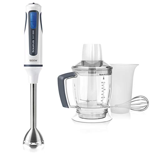 Taurus Bapi Plus Batidora de mano, 1000 W, 20 velocidades y Turbo, cuchillas de inox, Plastic, Gris, Blanco Taurus Bapi Plus Batidora de mano, 1000 W, 20 velocidades y Turbo, cuchillas de inox, Plastic, Gris, Blanco