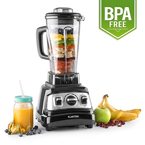 Klarstein Herakles-3G V2 • Batidora de vaso • Batidora americana • Smoothie Maker • Sopas • 1500 W • Libre de BPA • 32.000 Revoluviones por minuto • 2 Litros de capacidad • Función Pulso • Negro