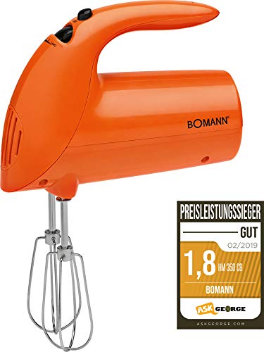 Bomann HM 350 CB Batidora de varilla especial repostería, 250 W, 5 Velocidades, Naranja Bomann HM 350 CB Batidora de varilla especial repostería, 250 W, 5 Velocidades, Naranja