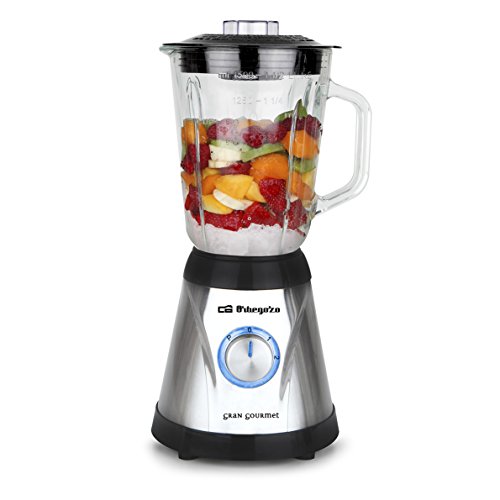 Orbegozo BV 6500 Batidora de Vaso, 600 W, Vidrio, 2 Velocidades, Gris