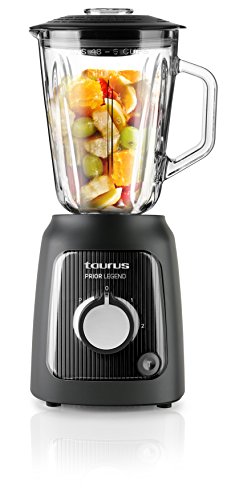 Taurus Prior Legend-Batidora de Vaso (1000 W, Capacidad de 1,5 litros, Cuchilla de 4 filos), Negro, 1.5 litros, 0 Decibeles, 8414234124302