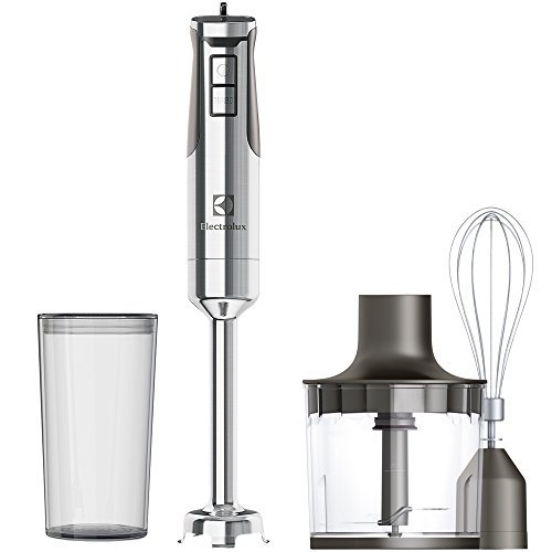 Electrolux ESTM7500S Expressionist Collection-Batidora de Brazo con 700 W de Potencia y Doble Cuchilla revestida de Titanio, con Accesorios incluidos, Acabado en Acero Inoxidable, Gris