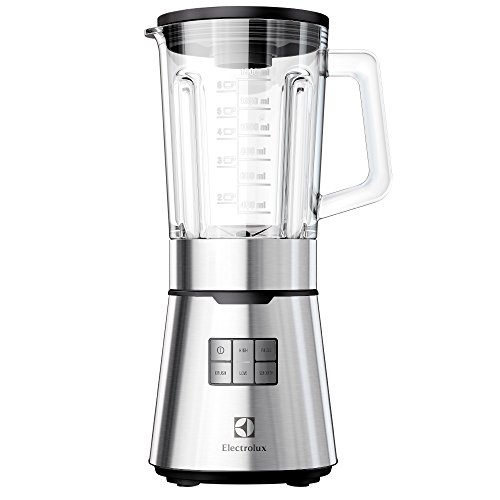 Electrolux ESB7300S Expressionist ESB7300S-Batidora de Vaso Potencia y Cuatro Cuchillas revestidas de Titanio, Acabado en Acero Inoxidable, 900 W, Vidrio, Gris