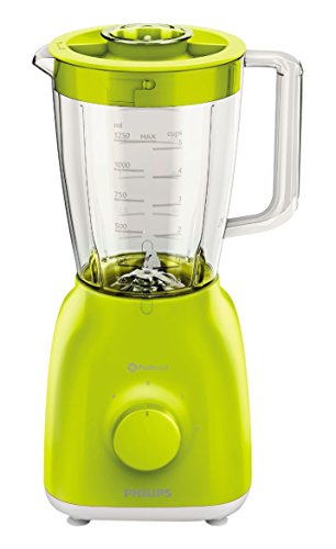 Philips HR2105/40 - Batidora de vaso (material vidrio y polipropileno, potencia 400 W), Amarillo Lima