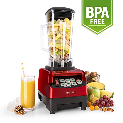 Klarstein Herakles-5G • Batidora de vaso • Batidora americana • Smoothie Maker • 1500 W • Libre de BPA • 40.000 Revoluviones por minuto • 2 Litros de capacidad • Función Pulso • Rojo