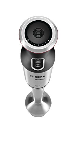 Bosch MaxoMixx MSM88160 - Batidora de mano, 800 W, regulador electrónico de velocidad, cúpula con cuatro cuchillas, con picador y varilla batidora, color negro y gris