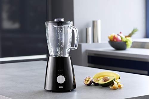 Braun JB3060BK - Batidora de vaso, 800 w, 5 velocidades, cuchilla de acero inoxidable, jarra de 1.75 l thermoresist, negro
