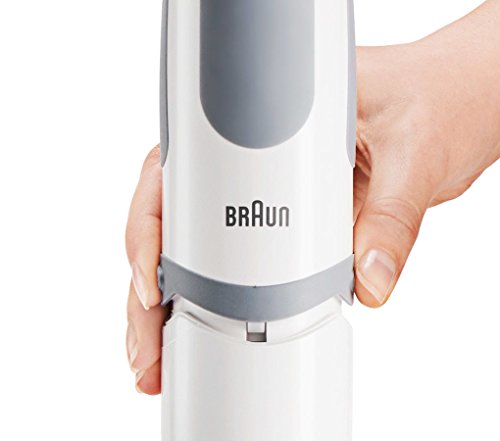 Braun Minipimer 5 MQ5000 Soup - Batidora de mano, 750 w potencia, 21 velocidades, campana acero inoxidable, incluye vaso medidor 600 ml, blanco y gris