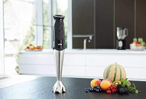 Braun Minipimer 5 MQ5137bk Sauce - Batidora de mano 750w, 21 velocidades, accesorio montanatas, pasapuré y picadora de 500 ml, vaso medidor 0,6 l, negro