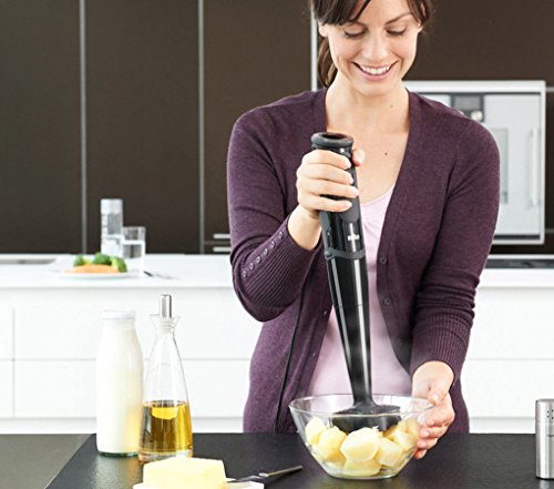 Braun Minipimer 5 MQ5137bk Sauce - Batidora de mano 750w, 21 velocidades, accesorio montanatas, pasapuré y picadora de 500 ml, vaso medidor 0,6 l, negro