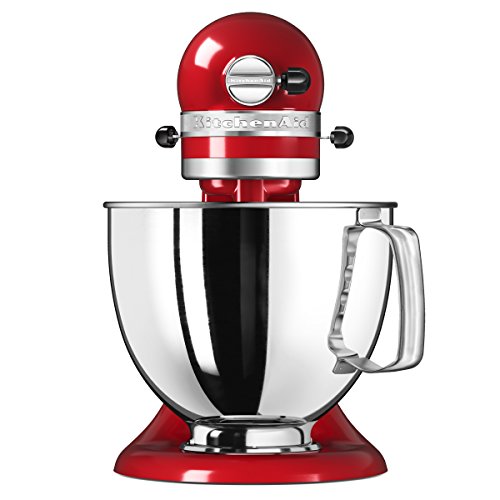 KitchenAid 5KSM125 EER Artisan 5KSM125EER-Robot de Cocina, tazón de 4.8 L, Color Rojo, 300 W, 4.8 litros, 52 Decibeles, Kaiserrot