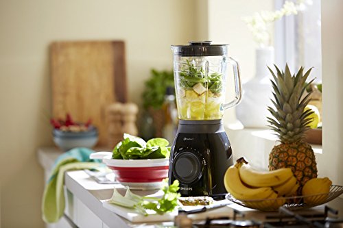 Philips HR2173/90 Batidora de Vaso, 600 W, 2 l, 2 litros, Plástico, 2 Velocidades, Negro y Gris
