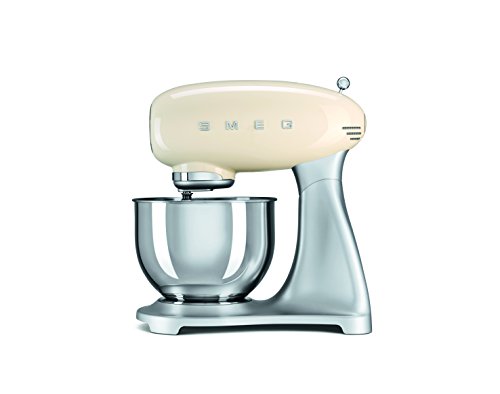 SMEG Batidora amasadora SMF01CREU, 800 W, Acero Inoxidable, 10 Velocidades, Crema