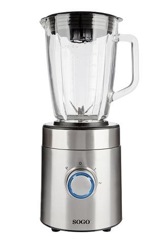 SOGO - BAT-SS-5030 - Batidora Americana en Acero Inoxidable 600W con jarra de vidrio 1.5L, selector de velocidad variable