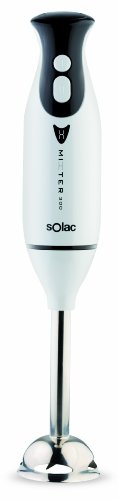 Solac BA5601 Batidora de mano, 300 W 0 Decibeles, 2 Velocidades, Blanco y negro
