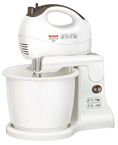 Tefal Prep'Line HT4121 - Batidora (Batidora de varillas, 2,5 L, Batir, Amasar, Mezcla, Blanco, 450 W, 48 pieza(s))