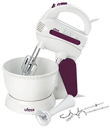 Ufesa BATIDORA AMASADORA BV4631 300W.PIE Y Bol, 300 W, De plástico, 5 Velocidades, Blanco