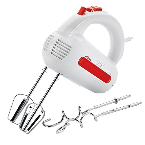 Ufesa BATIDORA AMASADORA BV4611, 200 W, De plástico, 5 Velocidades, Blanco